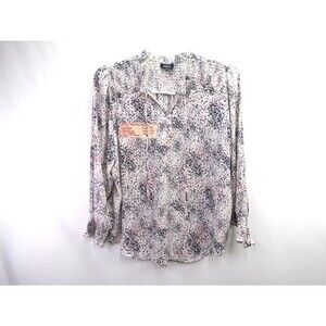 Jones & Co. Women’s top Shirt Blouse V-neck Long sleeve Plus size 1X Polka Dots